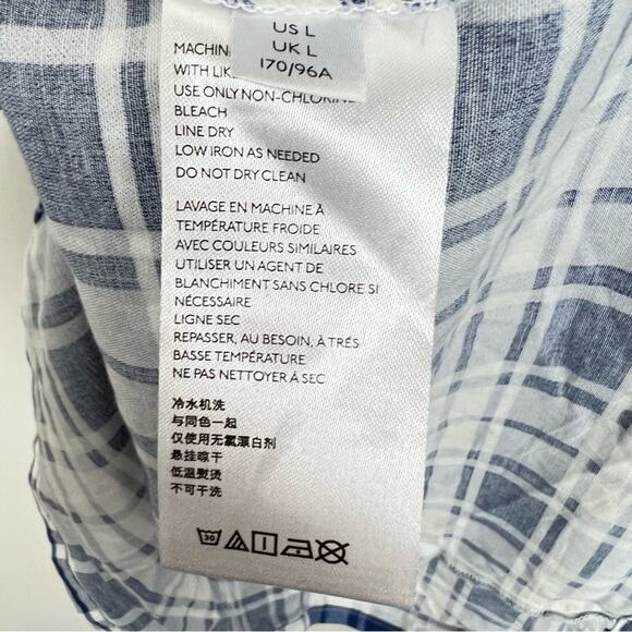 UO Lani Strappy Back Bodycon Mini Dress Blue Plaid sz L Spring Summer - Picture 8 of 10